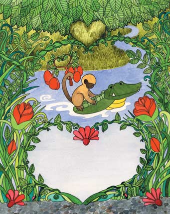 Monkey and crocodile